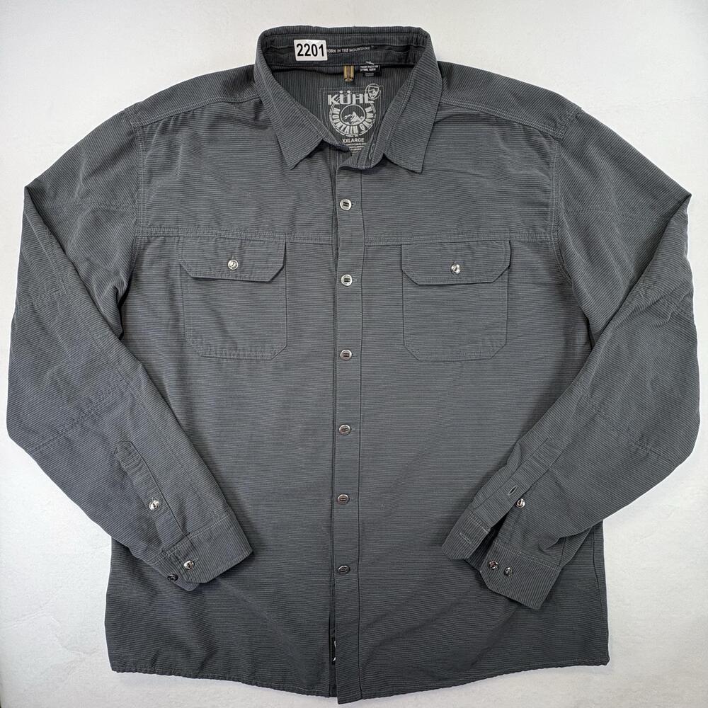 Kuhl Mountain Grown Shirt Mens XXL Gray Long Sleeve Outdoor Hiking Button Up